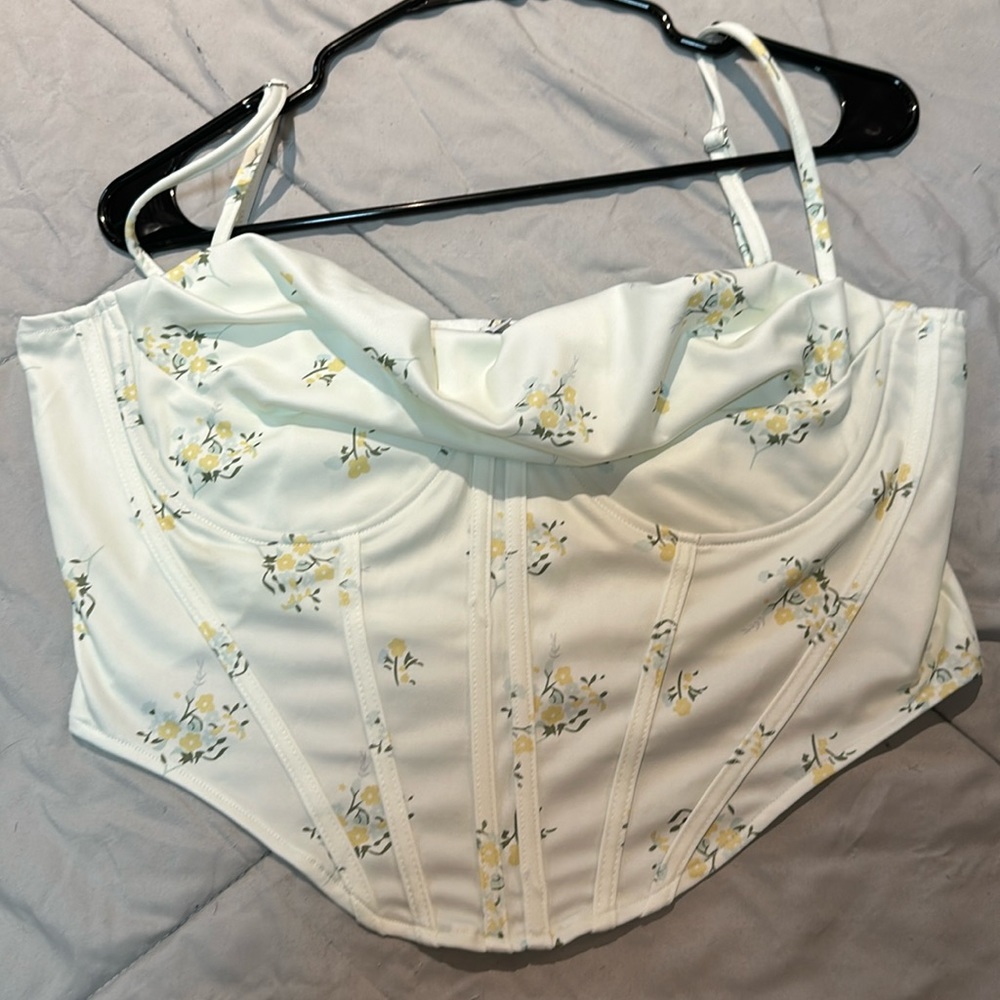 Cowl neck corset top